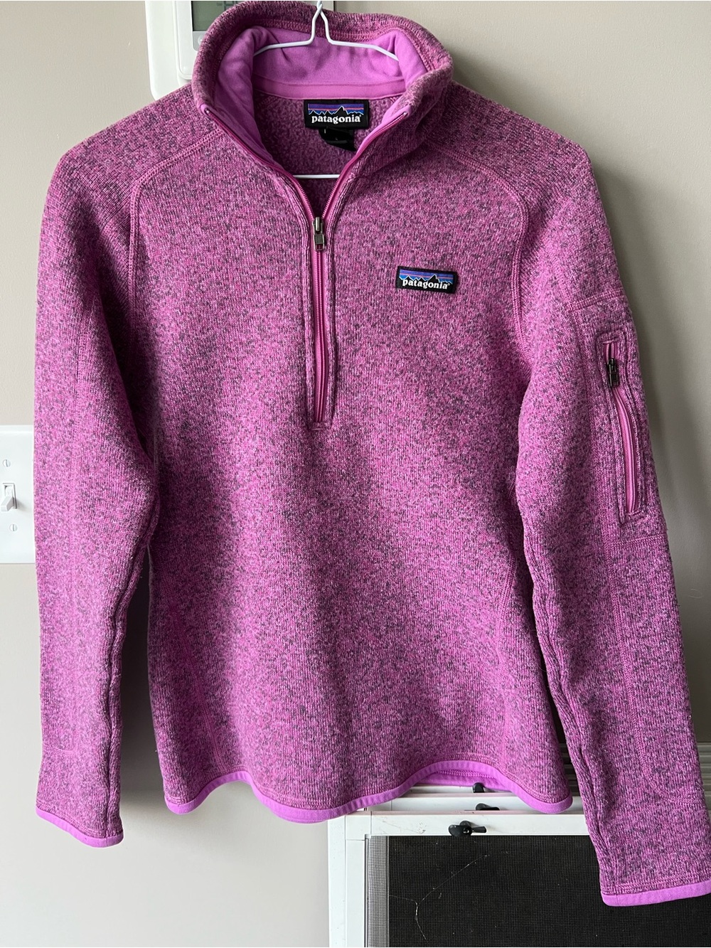 Patagonia Women's Heathered Magenta 1/2-Zip Turtleneck Pullover